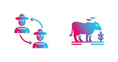 Connect and Cattle Icon vector