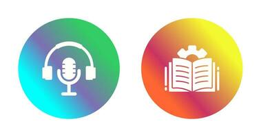 Podcast and Open Book Icon vector