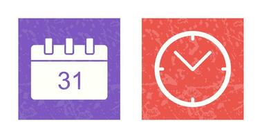 calendar and clock Icon vector