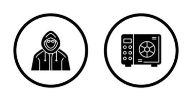 Safe Box and  Hacker Icon vector