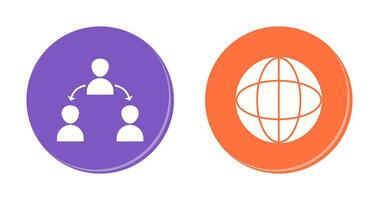 connected user and globe Icon vector