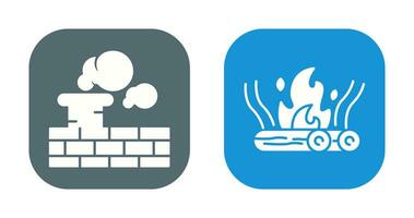 Chimney and Bonfire Icon vector