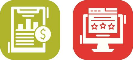 Financial Analytics and Webpage Icon vector