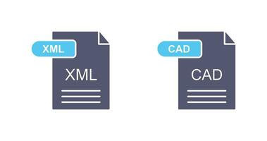 XML and CAD Icon vector
