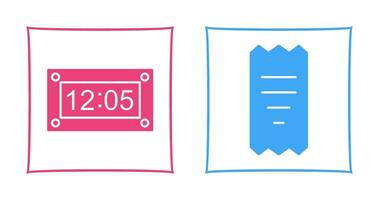 timer and receipt Icon vector