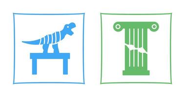 Bones Exhibit and Broken Icon vector