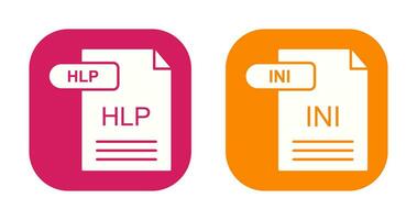 HLP and INI Icon vector