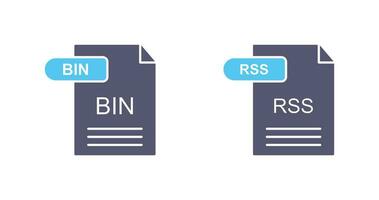 BIN and RSS Icon vector