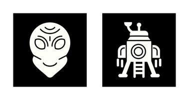 alien and lander Icon vector