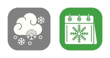 Snowy and Calender Icon vector