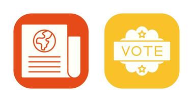 Newspaper and Vote  Icon vector