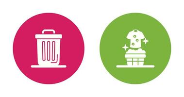 Trash Can and Laundary Icon vector