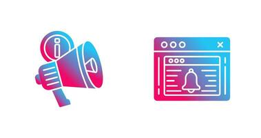 megaphone and notification Icon vector