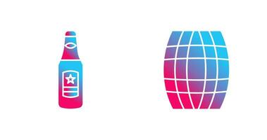 Beer Bottle and Barrel Icon vector