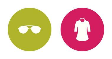 Ladies Shirt and Sunglasses Icon vector