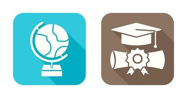 Globe and Graduation Icon vector