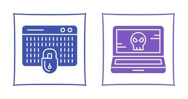 Hacking and Laptop Icon vector