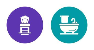 Chair and Bathtub Icon vector