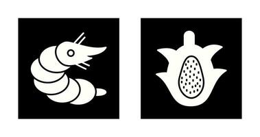 Shrimp and Dragon Fruit Icon vector