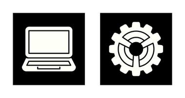 Laptop and Setting Icon vector