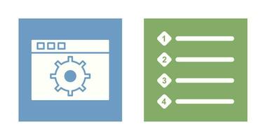 settings and numbered lists Icon vector