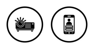 iniciar sesión y proyector icono vector