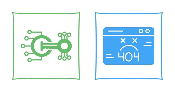 Encryption and 404 Error Icon vector