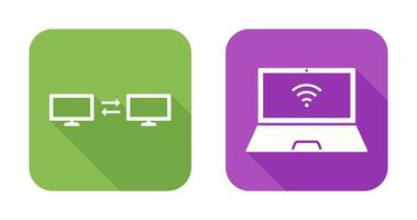 sharing system and connected laptop Icon vector