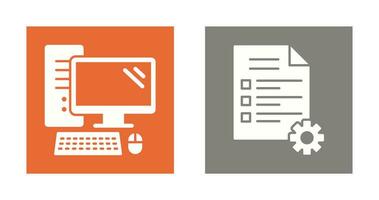 Computer and Test Icon vector