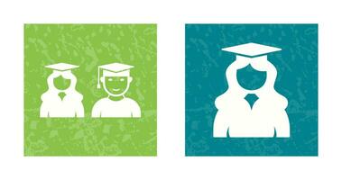 Graduates and Female Graduate Icon vector