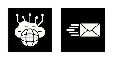 Computing Cloud and Mail Icon vector
