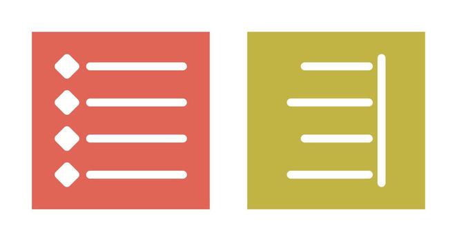 con viñetas lista y Derecha alinear icono vector