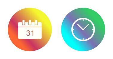 calendar and clock Icon vector