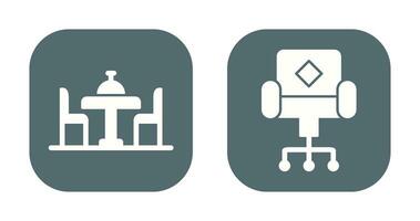 Chair and Dinning Table Icon vector