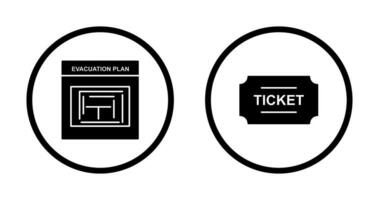 Evacuation Plan and Tickets Icon vector