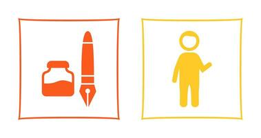 Ink and Pen and Museum Guide Icon vector