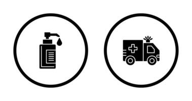 Hand Soap and Ambulance Icon vector