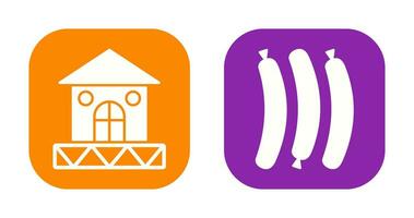 House and Hot Sausage Icon vector