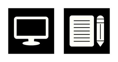 Monitor and Note Icon vector