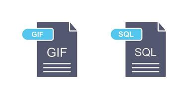 GIF and SQL Icon vector