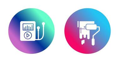 Music Player and Painting Icon vector