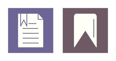 bookmarked document and Bookmark Icon vector