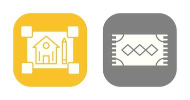 blueprint and rug Icon vector