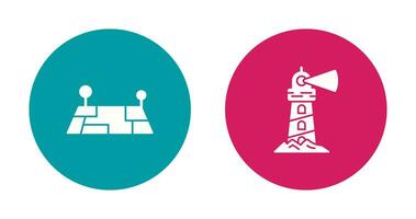 Pin Location and Lighthouse Icon vector