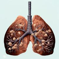 3D illustration of Lungs,  AI Generative. photo
