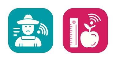 Farmer and Measure and Measure Icon vector