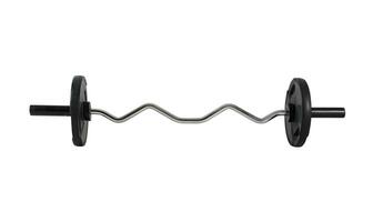 Isolated curved barbell, equipment of a gym photo