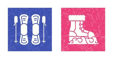 Skills and Snow Boots Icon vector