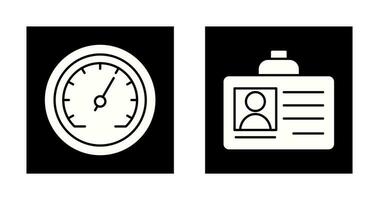 Id Card and Speedometer  Icon vector