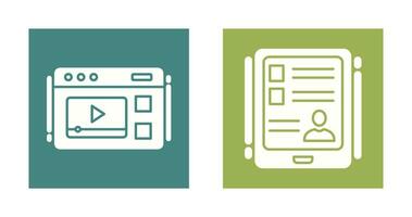 Video and Tablet Icon vector